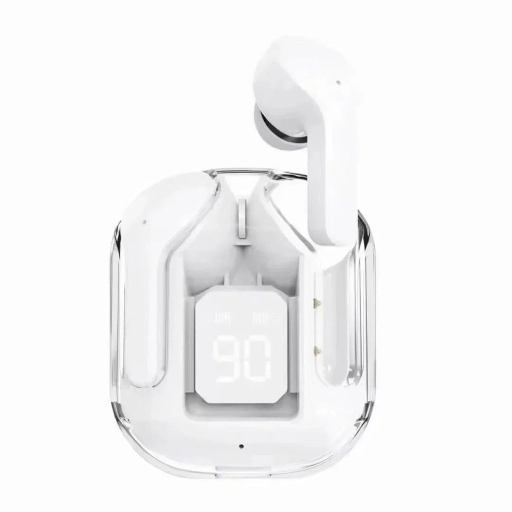 Fone Bluetooth Transparente com Display LED