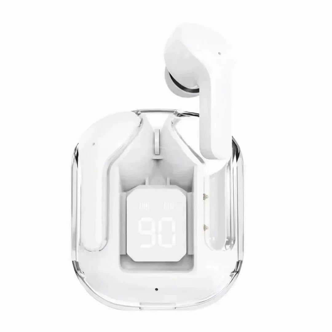 Fone Bluetooth Transparente com Display LED