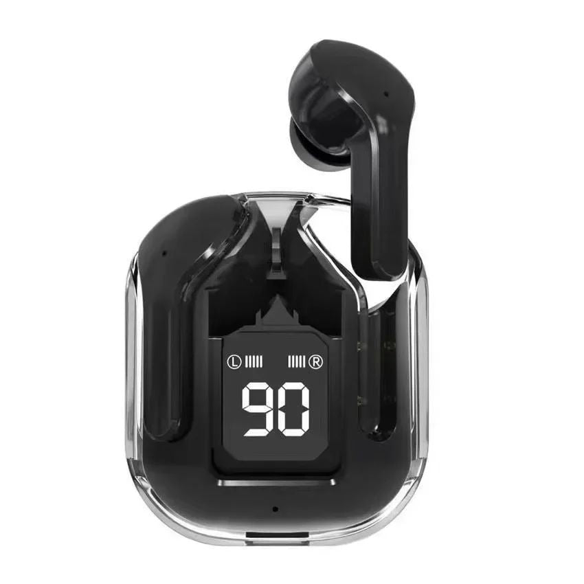 Fone Bluetooth Transparente com Display LED