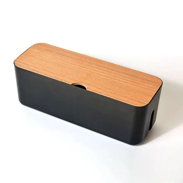 Organizador de Cabos com Tampa de Bambu